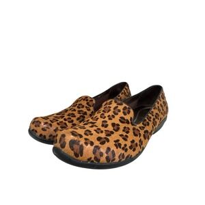 Dansko Olivia Flats Cheetah Leopard Shoes Calf Hair Loafers EU 41 US 10.5-11